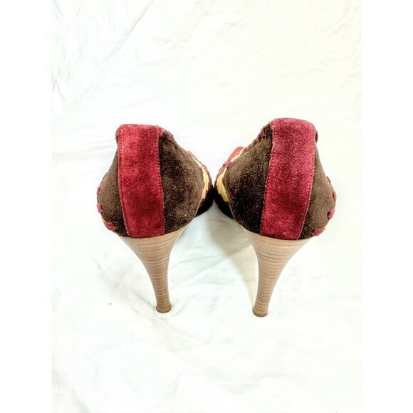 Dolce & Gabbana Multicolor Suede Patchwork Pointed-Toe Stiletto Heels- LT3264 - Picture 5 of 9